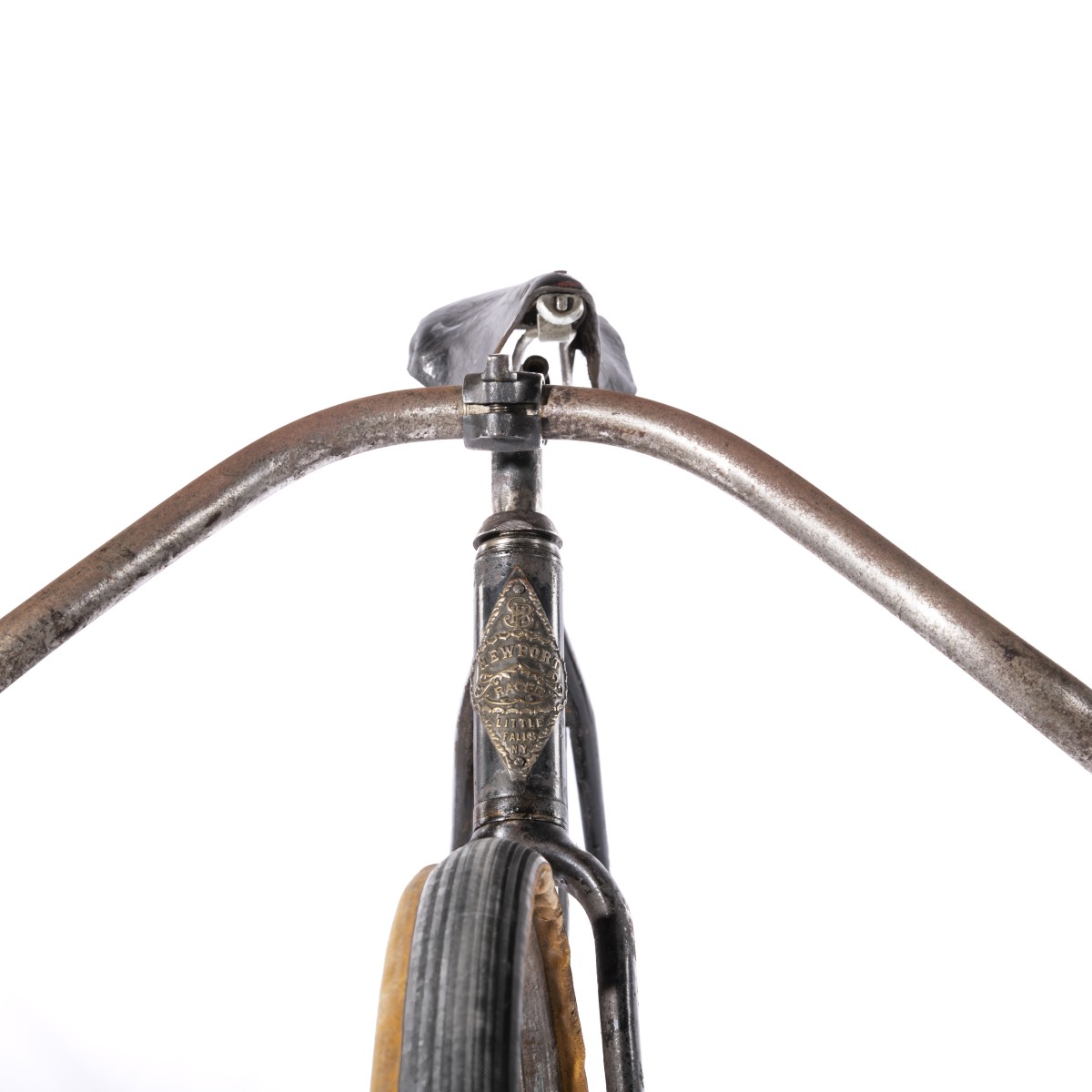 Stuur en balhoofd van de pistefiets die gemaakt werd door SHB.