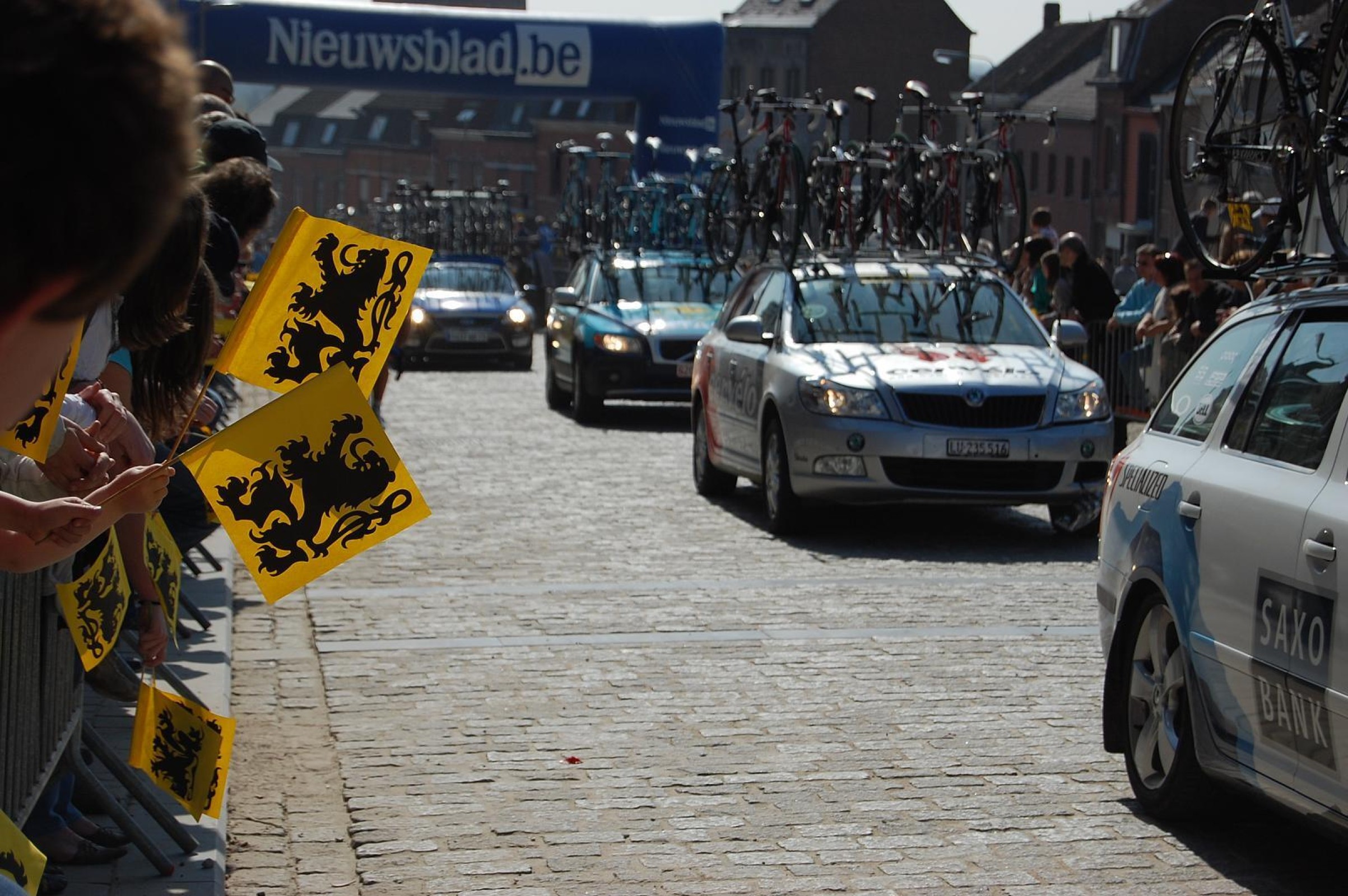 Sfeerbeeld ronde van Vlaanderen 2009 Vesten Geraardsbergen Bram Souffreau