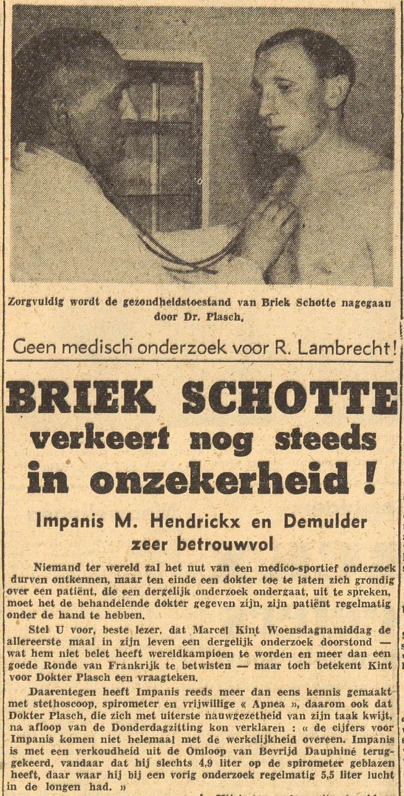 Sportwereld 10 juni 1949 uitsnede Briek