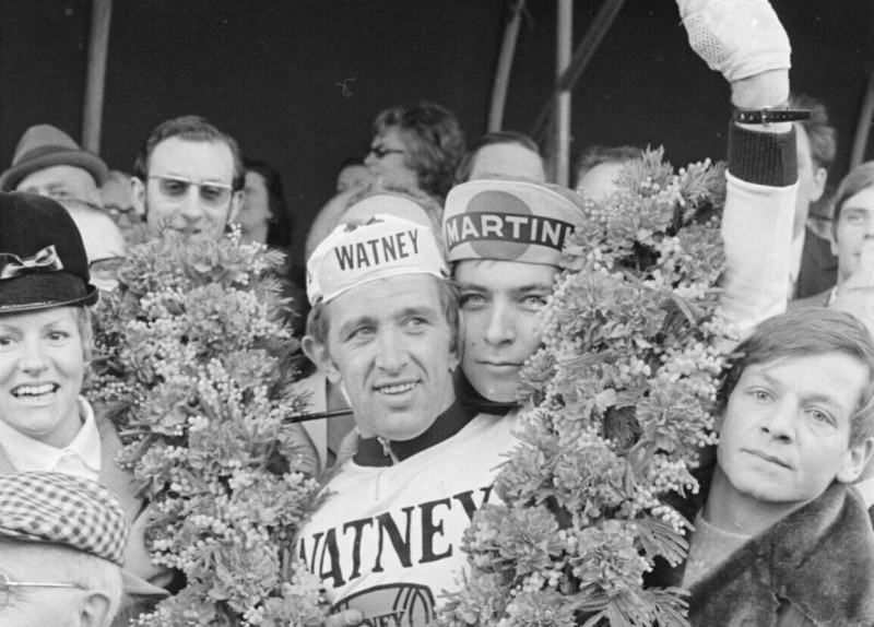 Frans Verbeeck after his victory in the Omloop het Volk (1970)