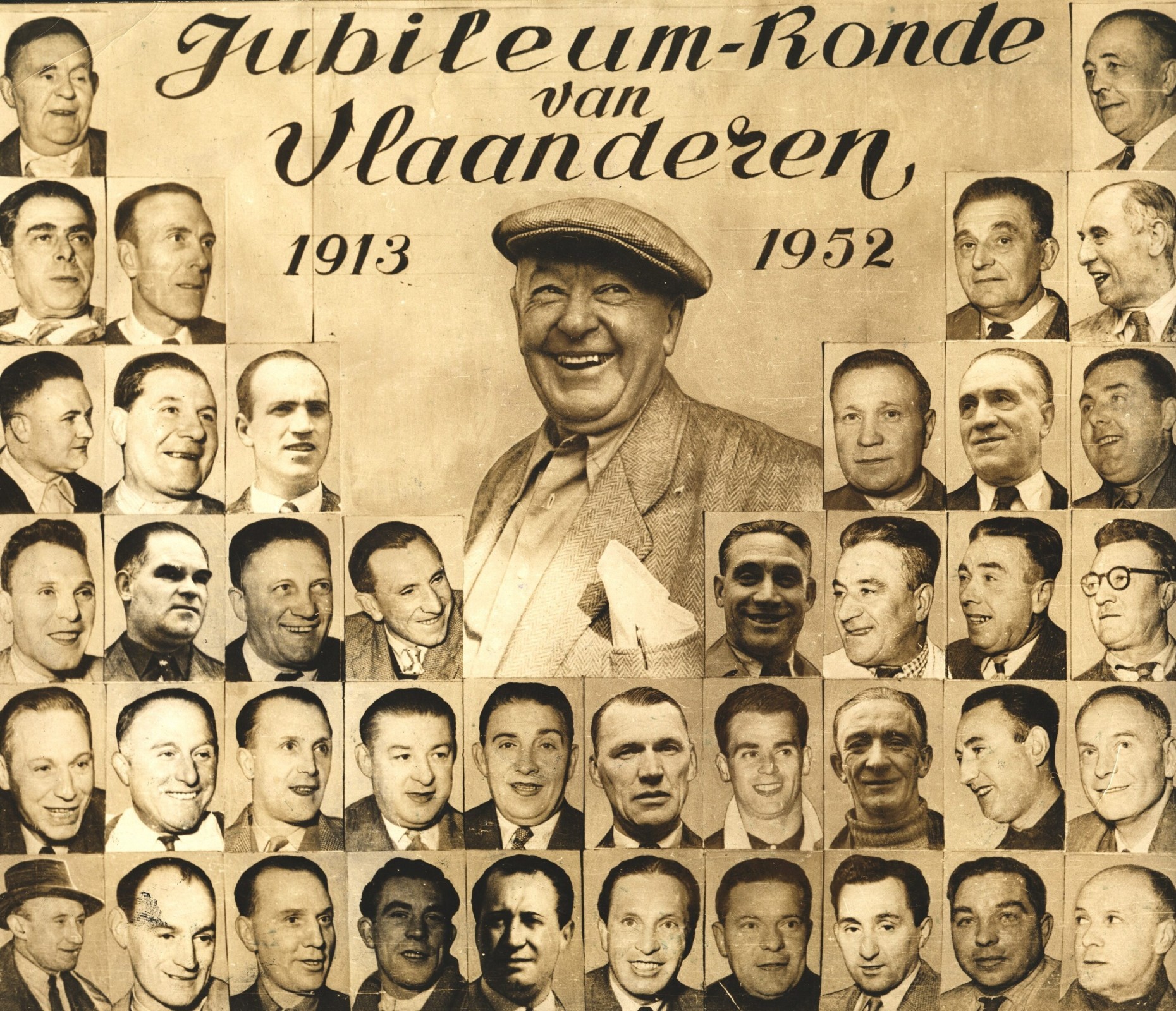 Aankondiging voor de jubileumeditie van de Ronde van Vlaanderen 1952